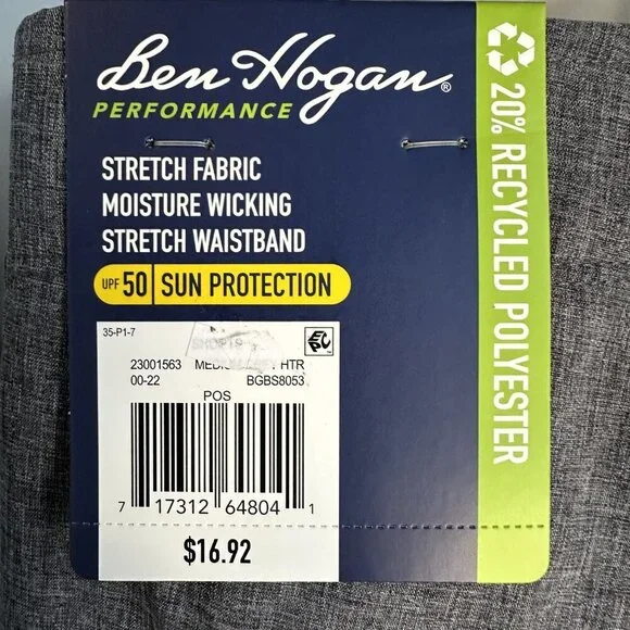 Men's Ben Hogan Performance Shorts 50 UPF Sun Protection Size 42 NWT - Picture 2 of 7